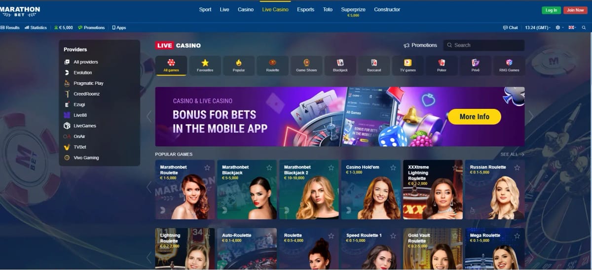 MarathonBet Live Casino Italien
